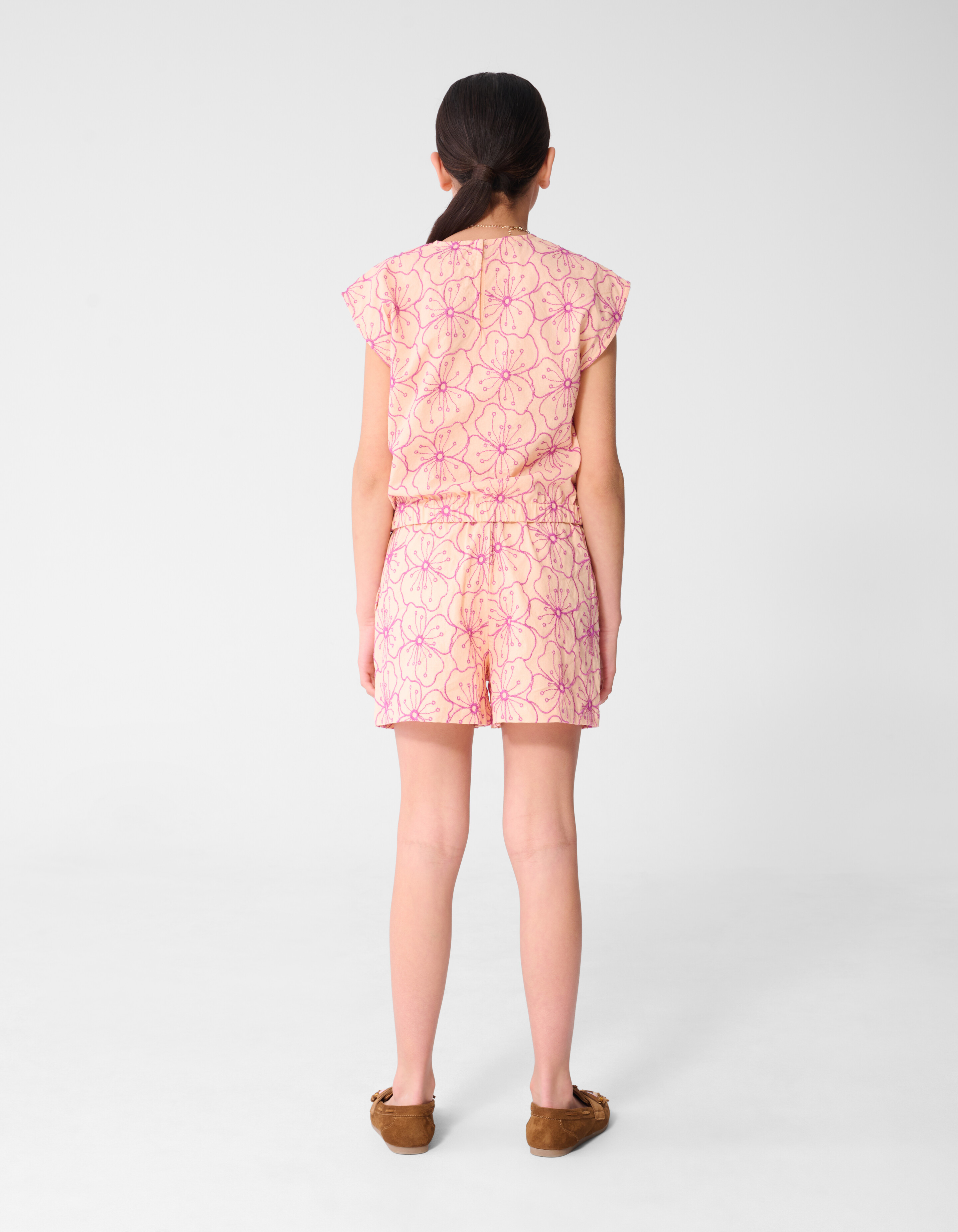 Bluse mit Blumenstickerei Hellorange SHOEBY GIRLS