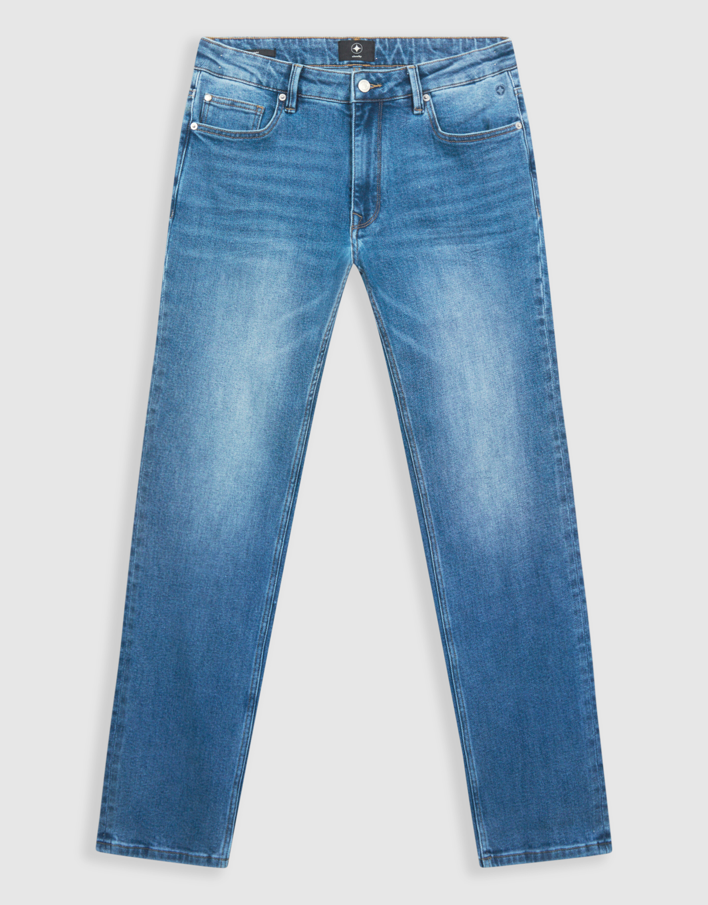 Straight Fit Jeans, mittelblau, L32 SHOEBY MEN