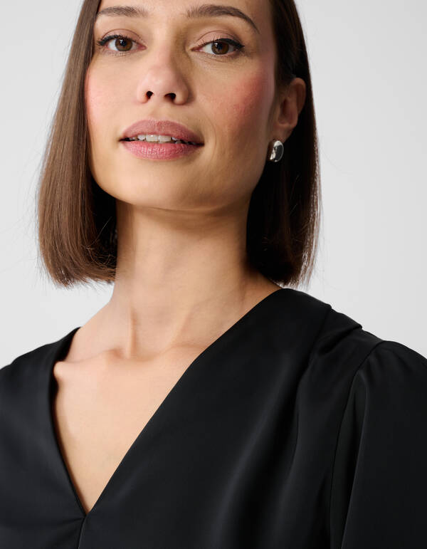 V-Ausschnitt Bluse Schwarz SHOEBY WOMEN