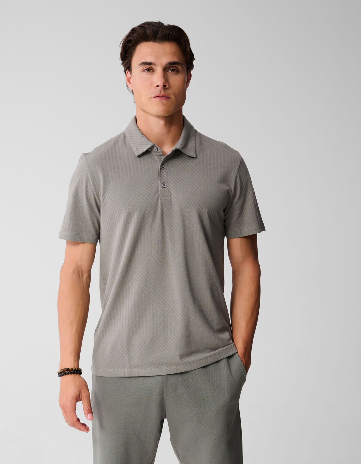 Jacquard-Polo Dunkelgrün SHOEBY MEN