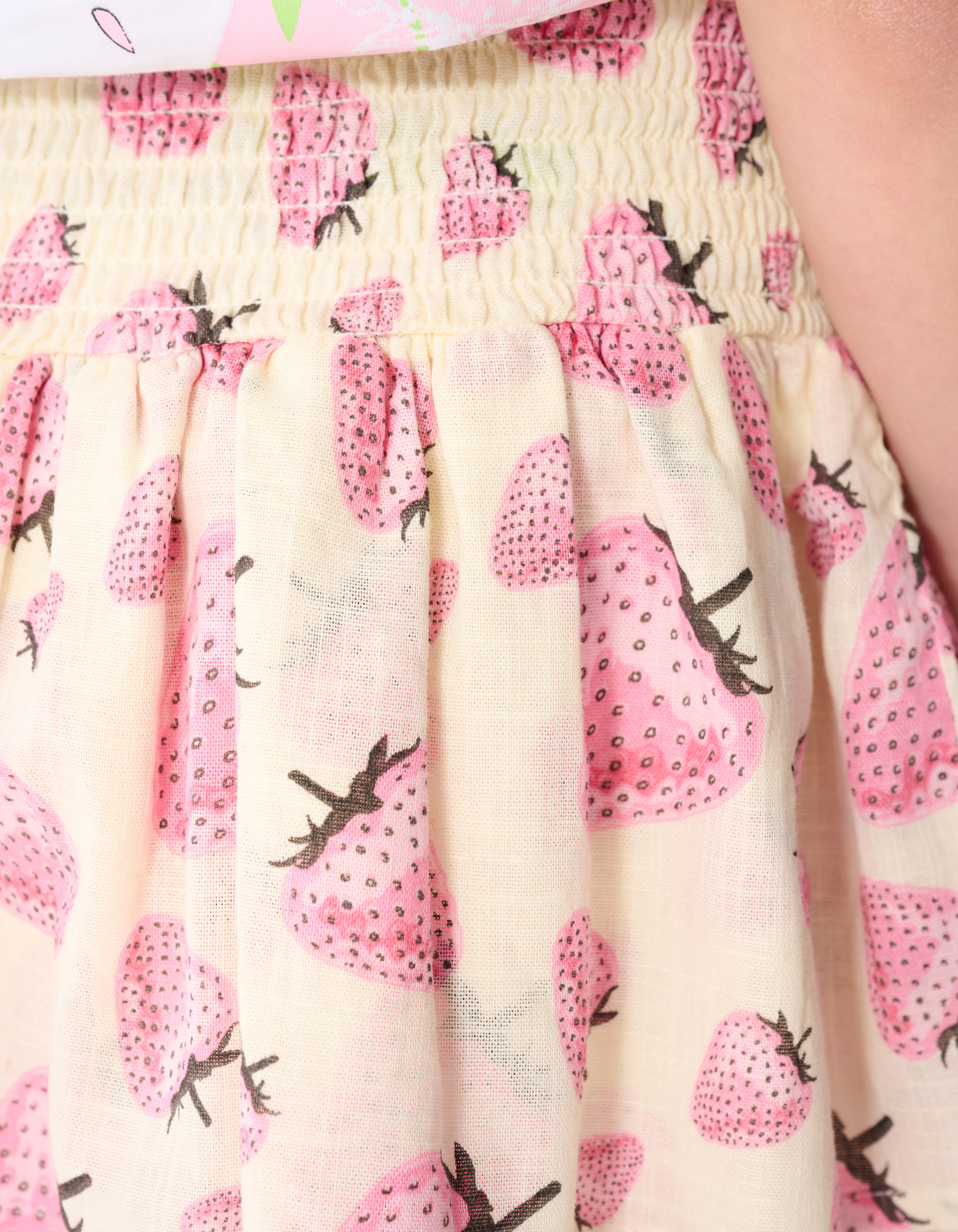 Erdbeerprint Minirock Gebrochen Wei&szlig; SHOEBY GIRLS