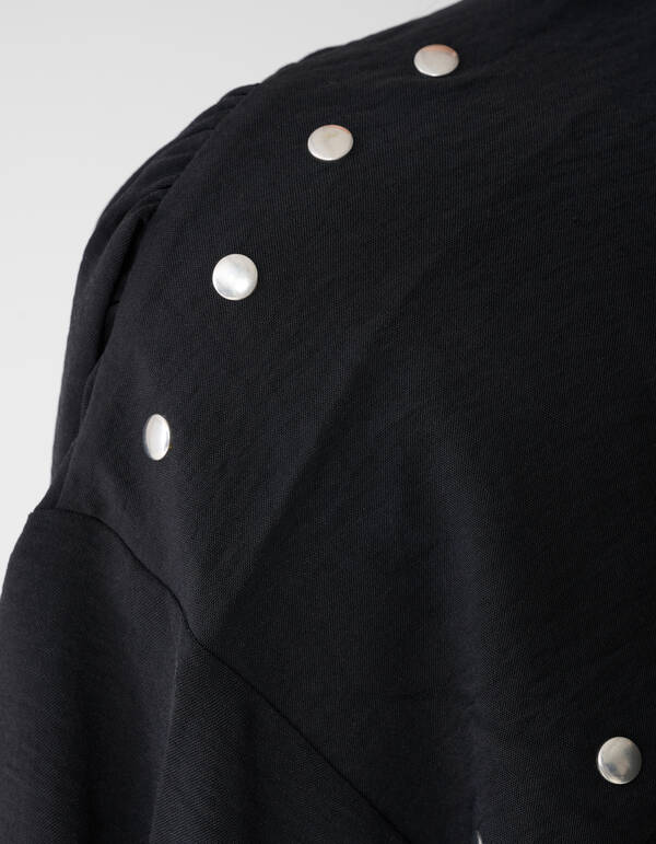 Twist-Bluse mit Nieten Schwarz SHOEBY WOMEN