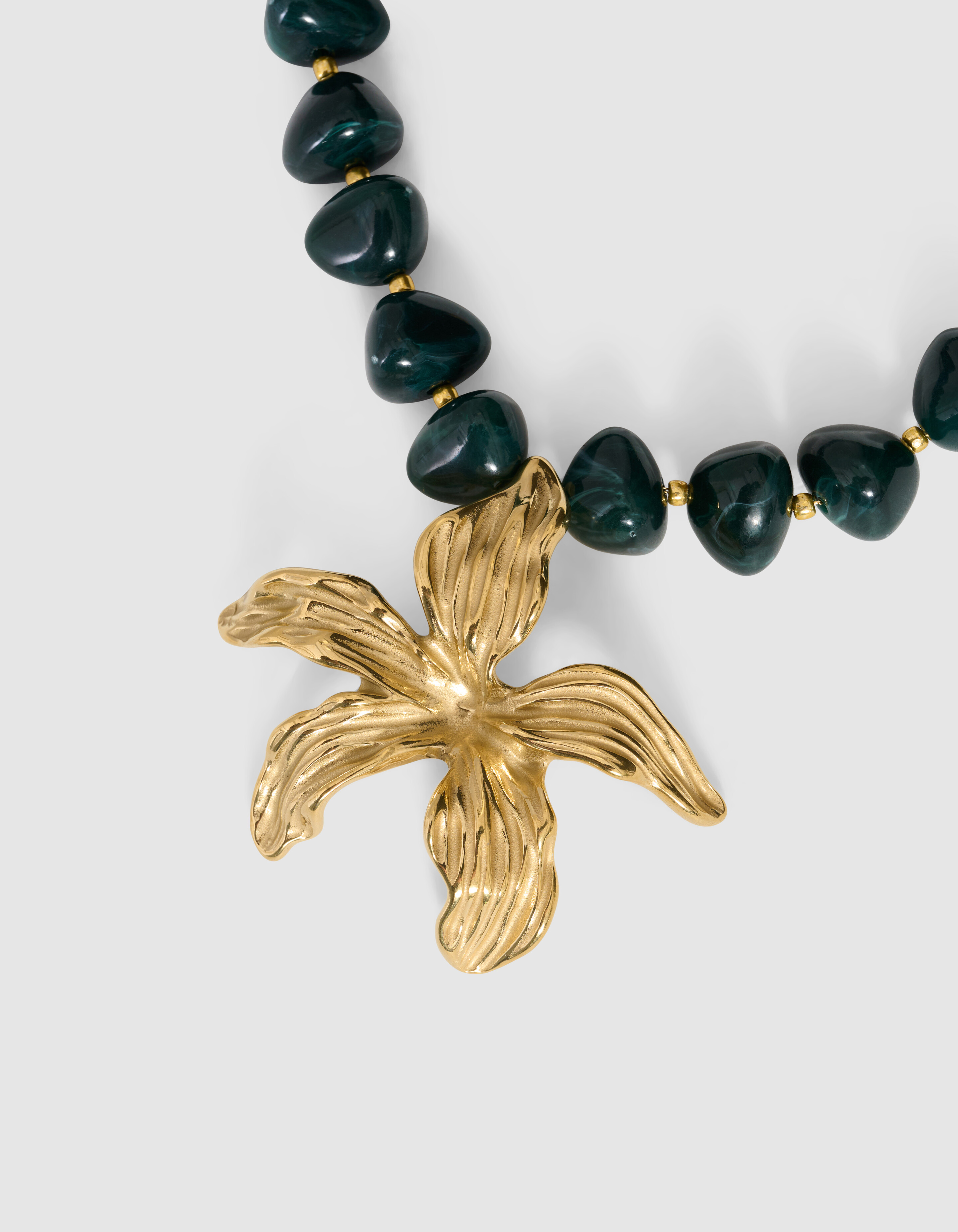 Blumen-Halskette Dunkelgr&uuml;n SHOEBY ACCESSOIRES