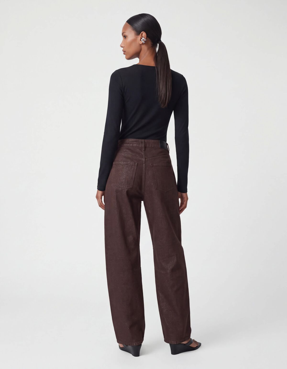 Lurex Barrel Fit Jeans Dunkelbraun SHOEBY WOMEN