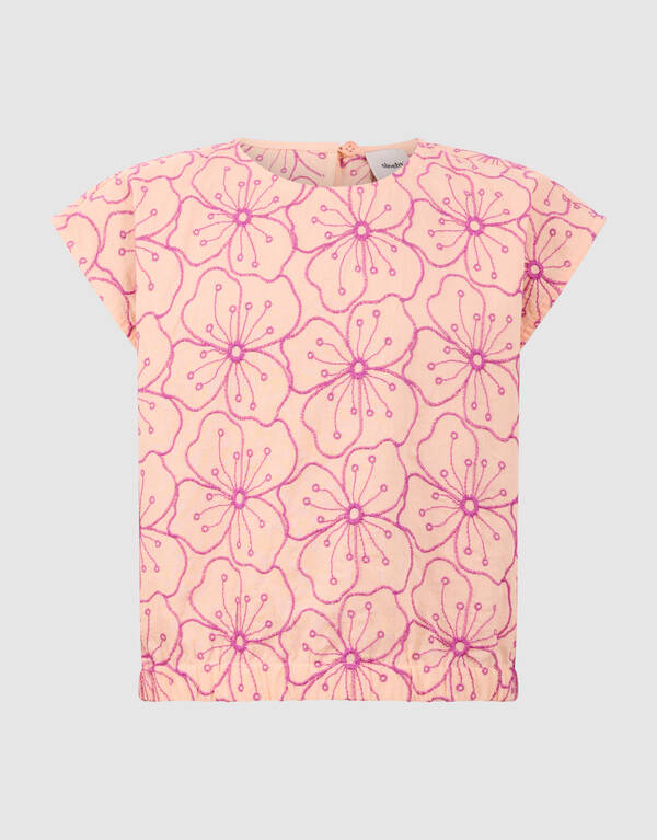 Bluse mit Blumenstickerei Hellorange SHOEBY GIRLS