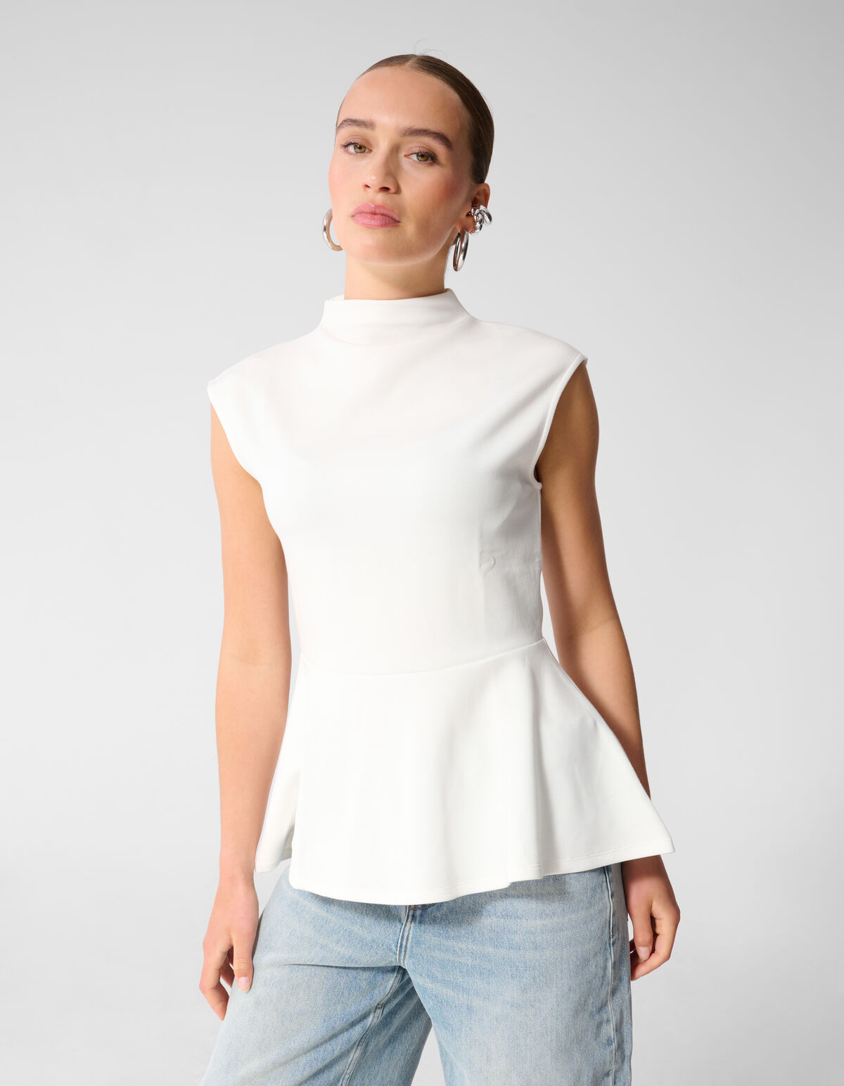 Wei&szlig;es Peplum-Top SHOEBY WOMEN