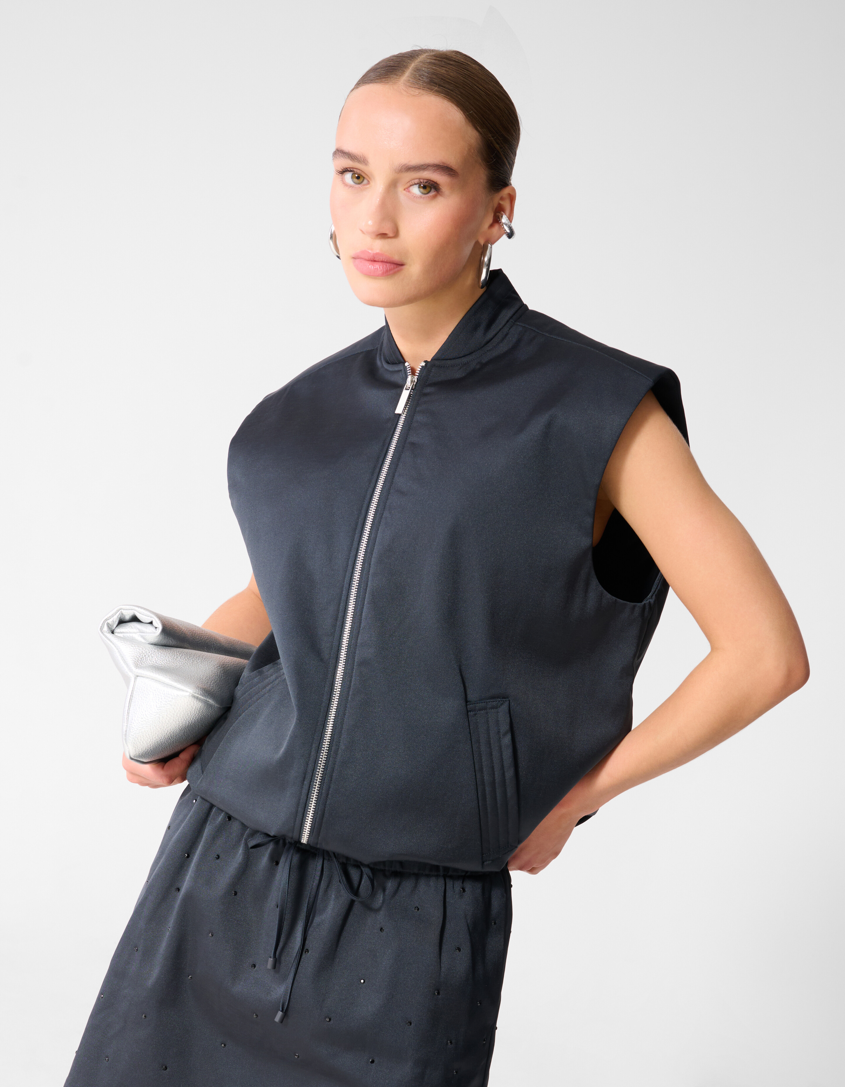 &Auml;rmellose Bomberjacke Dunkelblau SHOEBY WOMEN