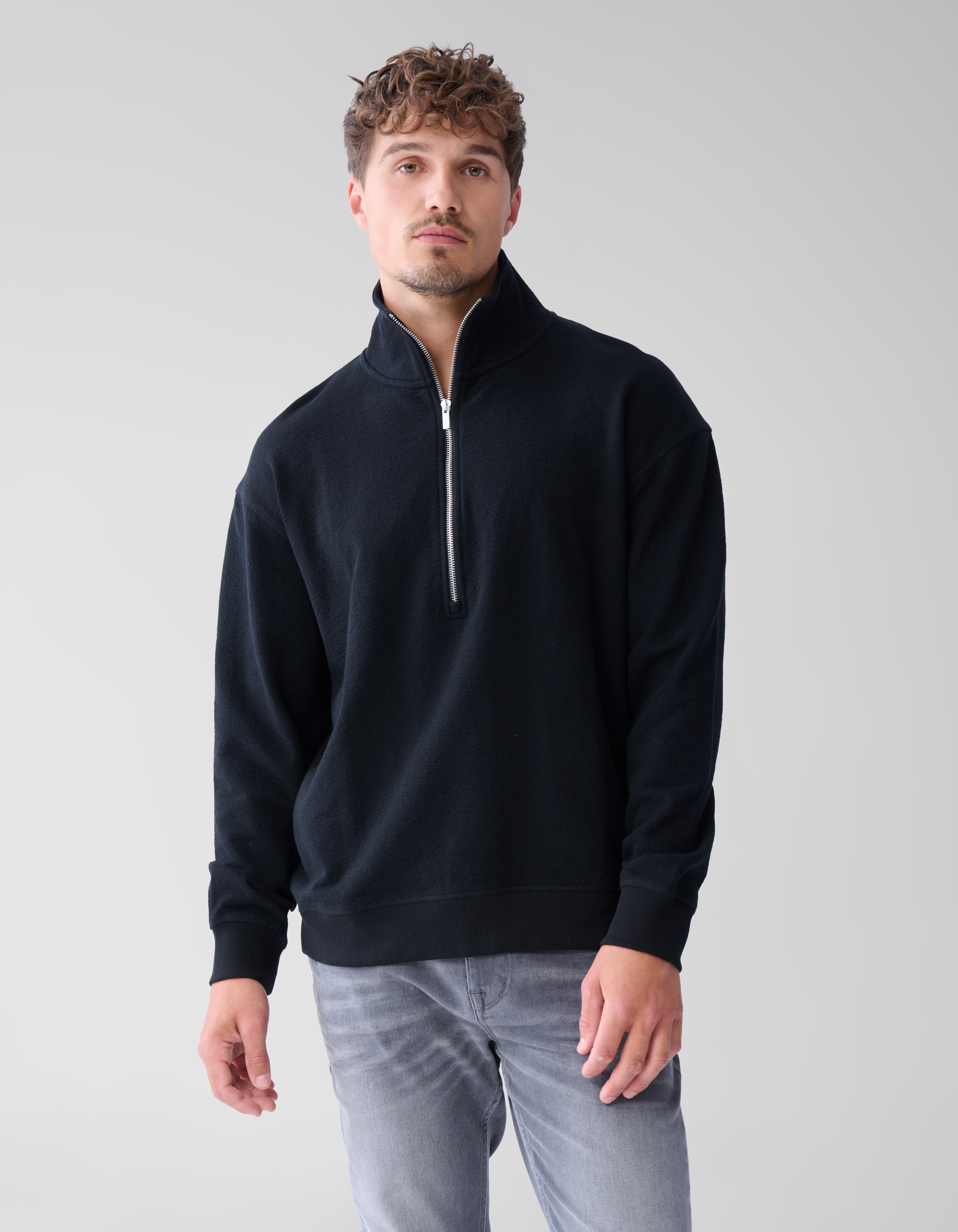 Pullover mit Reißverschluss Schwarz SHOEBY MEN