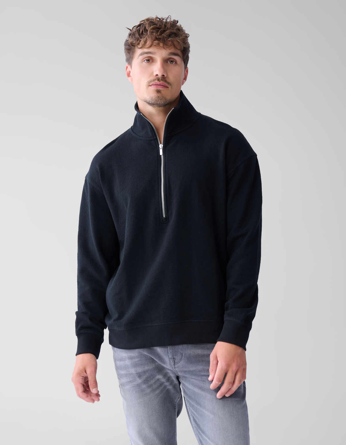 Pullover mit Reißverschluss Schwarz SHOEBY MEN