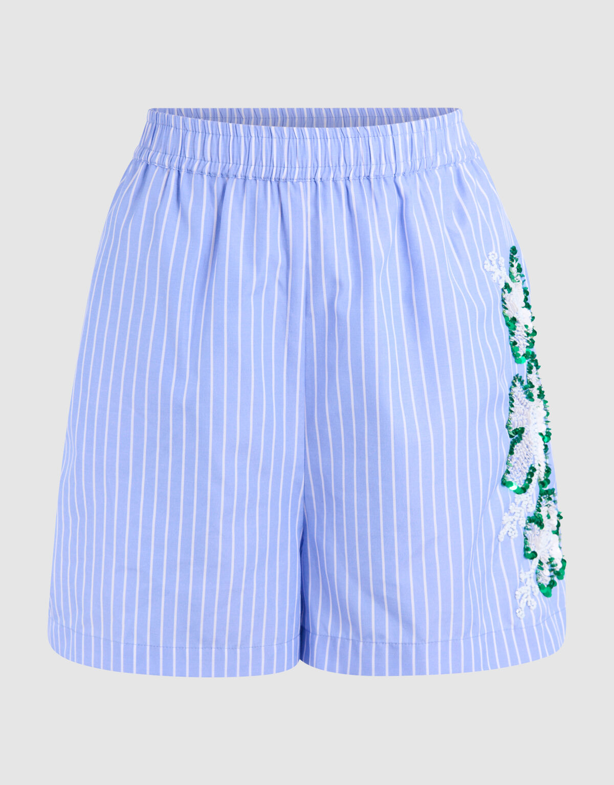 Gestreifte Pailletten-Shorts Blau SHOEBY WOMEN