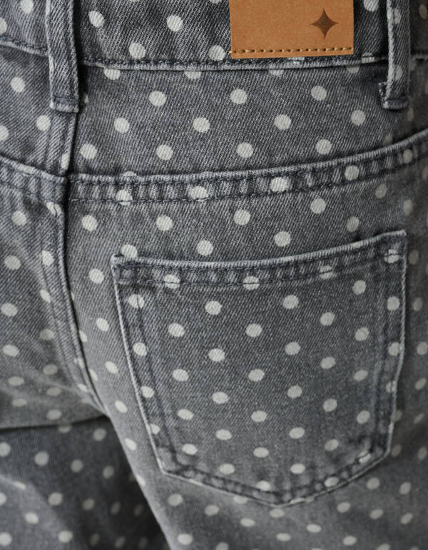 Jeans mit weitem Bein und Punktmuster Grau SHOEBY GIRLS