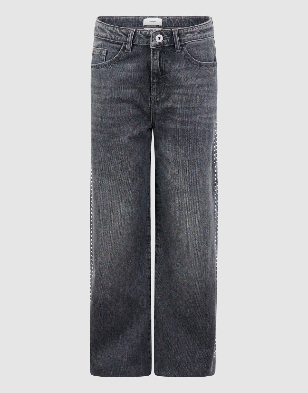 Schwarze Jeans mit Nieten und weitem Bein SHOEBY GIRLS