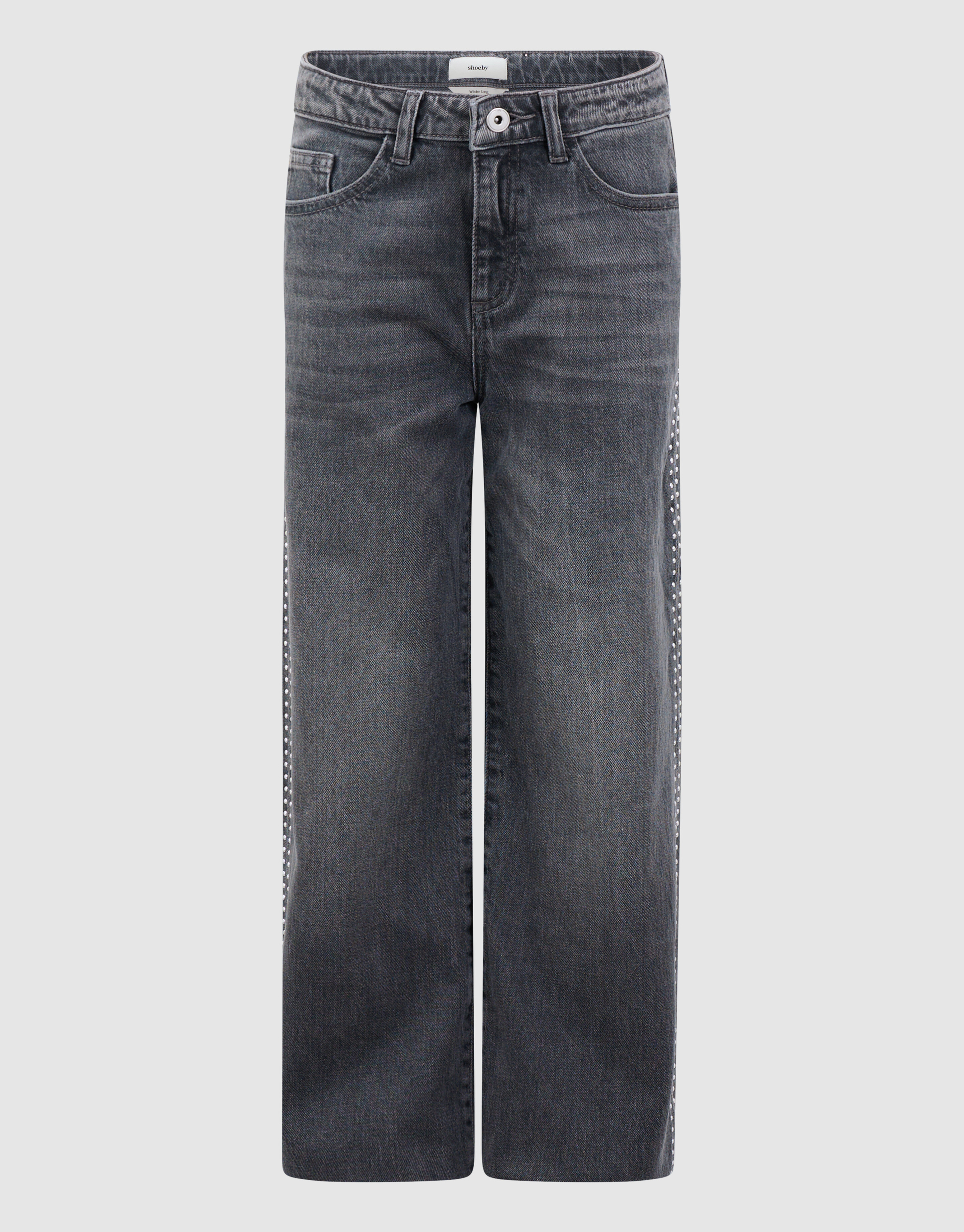 Schwarze Jeans mit Nieten und weitem Bein SHOEBY GIRLS