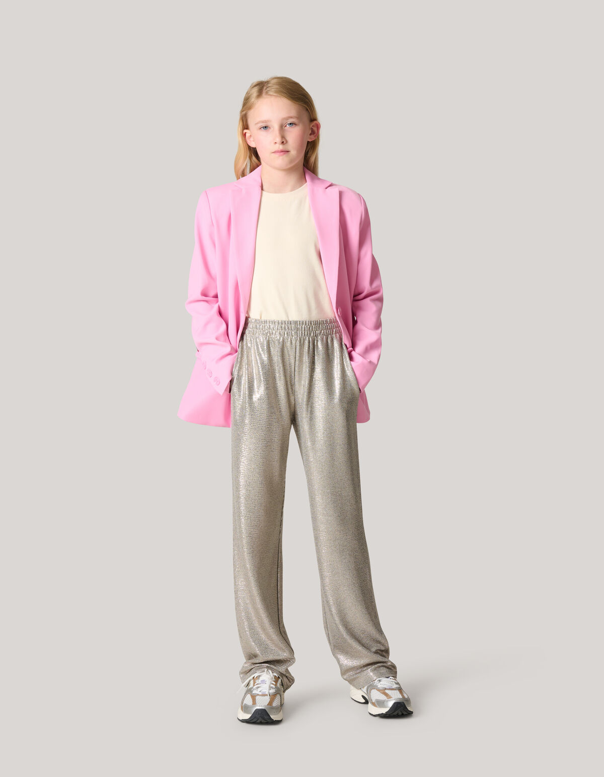 Metallische Hose mit weitem Bein Silber SHOEBY GIRLS