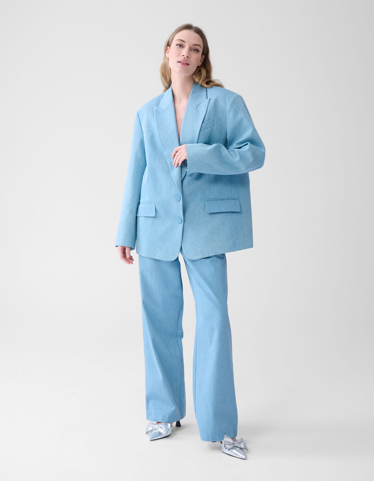 Strass Denim Blazer Blau SHOEBY WOMEN