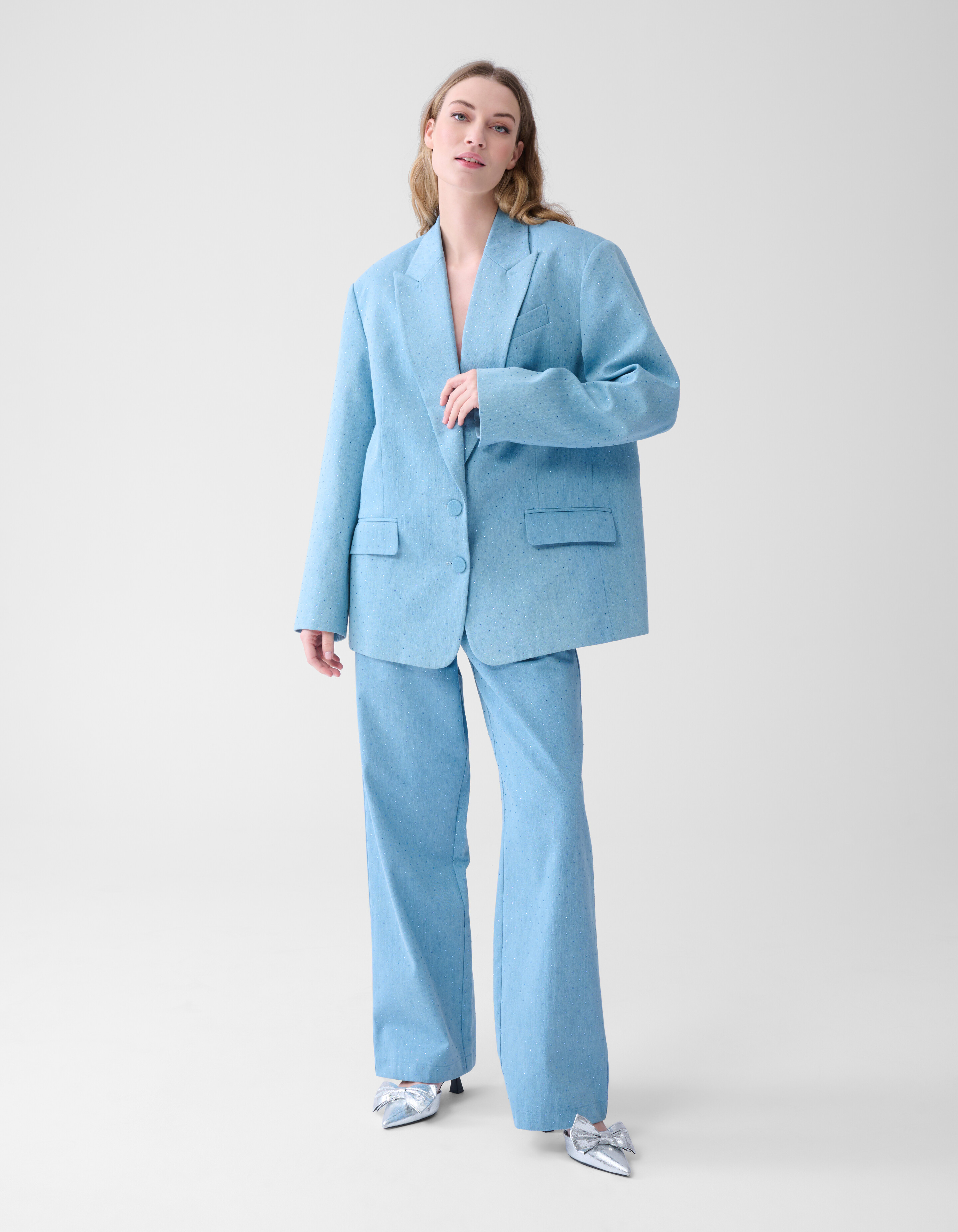 Strass Denim Blazer Blau SHOEBY WOMEN
