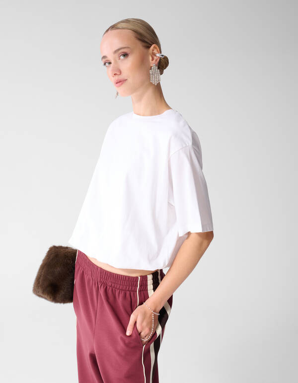 Oversized Balloon T-Shirt Wei&szlig; SHOEBY WOMEN