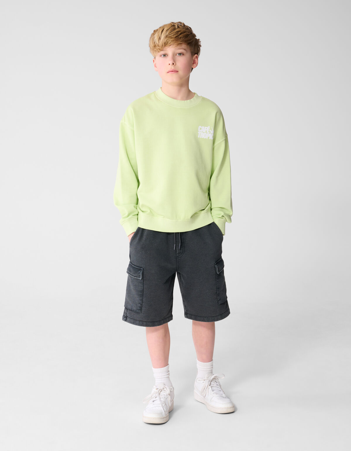 Caf&eacute; Tropico Artwork Pullover Hellgr&uuml;n SHOEBY BOYS