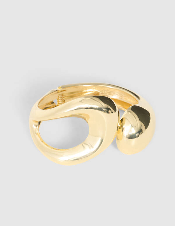 Organisches Armreif Armband Gold SHOEBY ACCESSOIRES