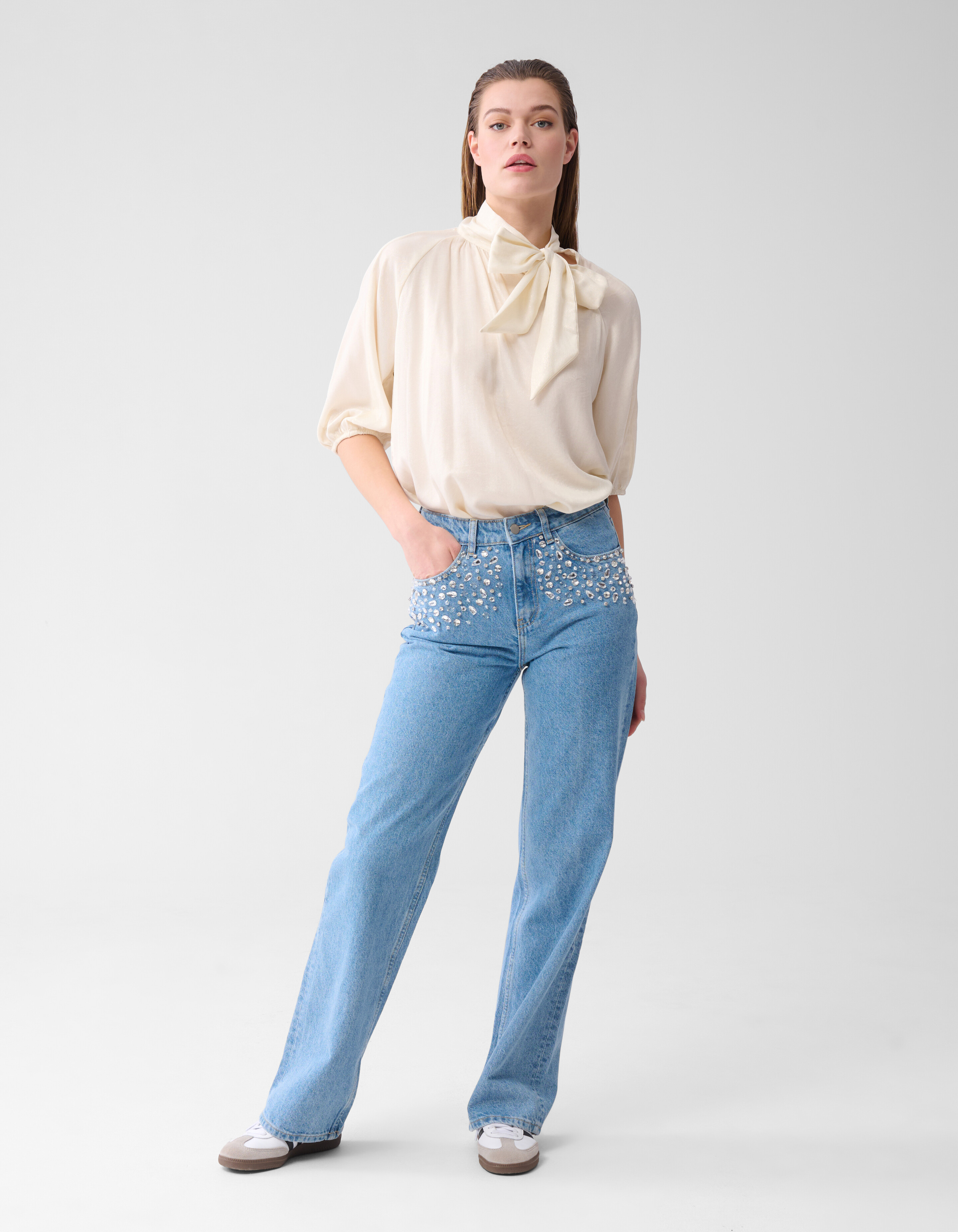 Glänzende Bluse Off White SHOEBY WOMEN