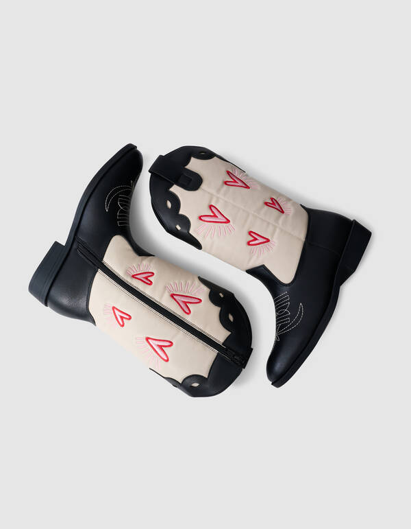 Western Heart Stiefel Schwarz/Wei&szlig; SHOEBY SHOES