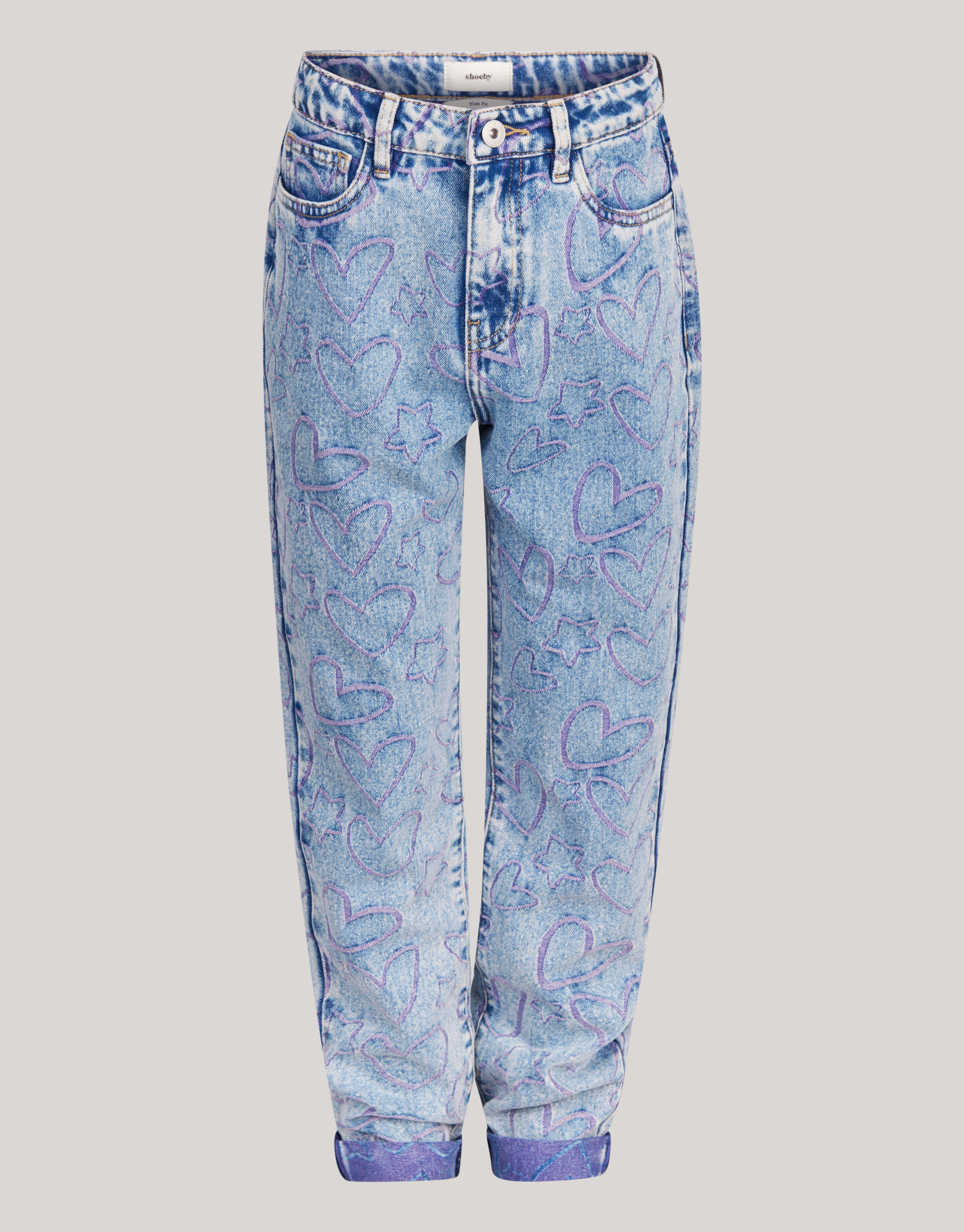 Bedruckte Tapered Fit Jeans Blauw SHOEBY GIRLS