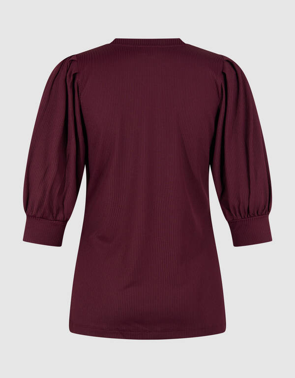 Rippstrick-Oberteil Dunkelrot SHOEBY WOMEN