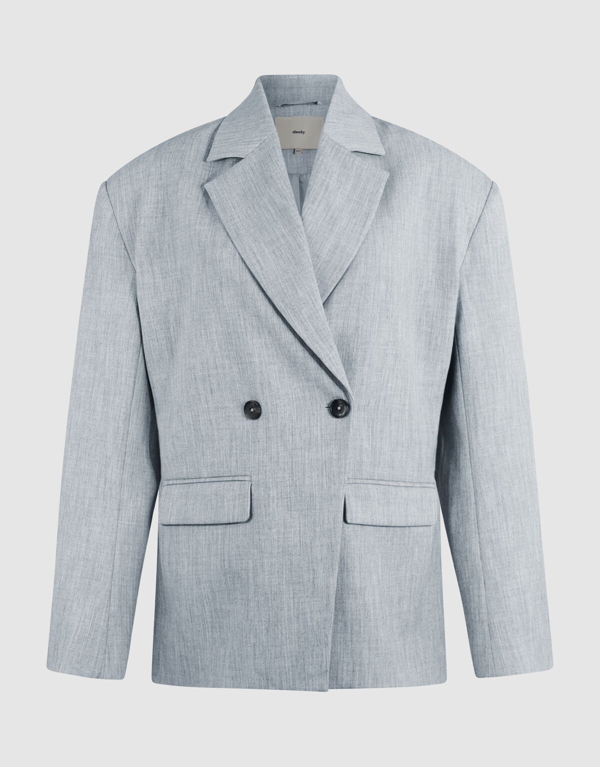 Oversized Shoulder Blazer Hellgrau SHOEBY WOMEN