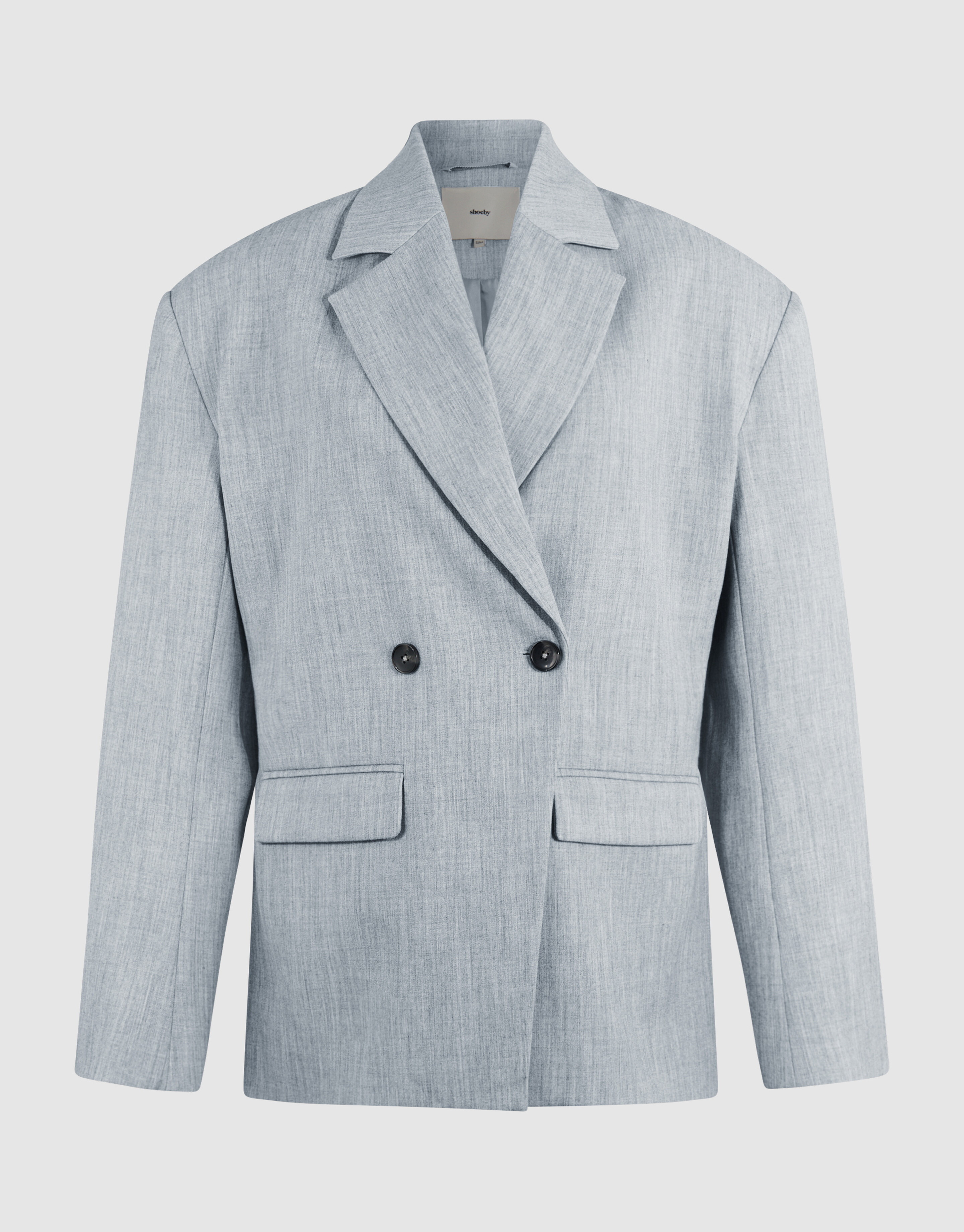 Oversized Shoulder Blazer Hellgrau SHOEBY WOMEN