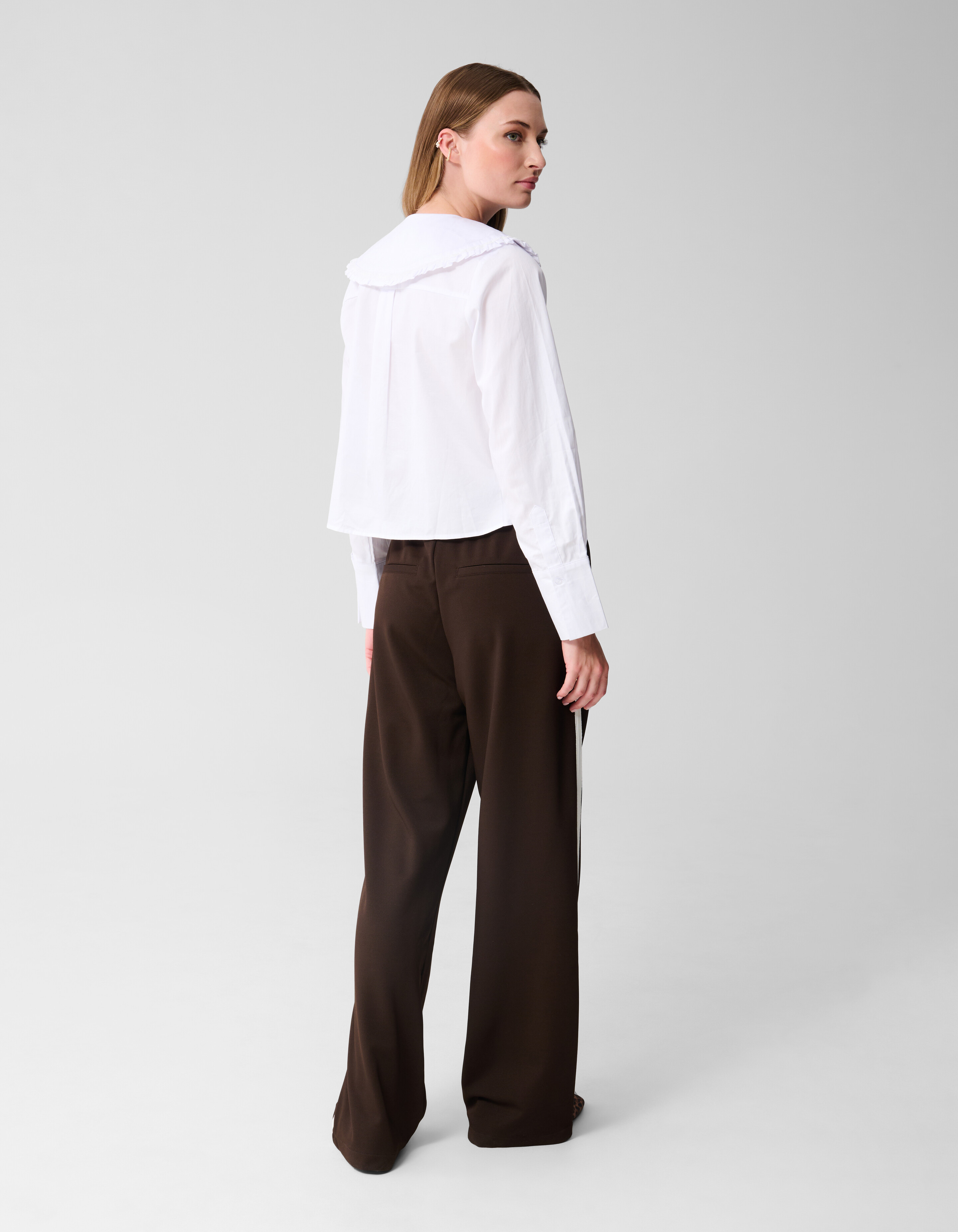 Bluse mit großem Kragen Weiß SHOEBY WOMEN