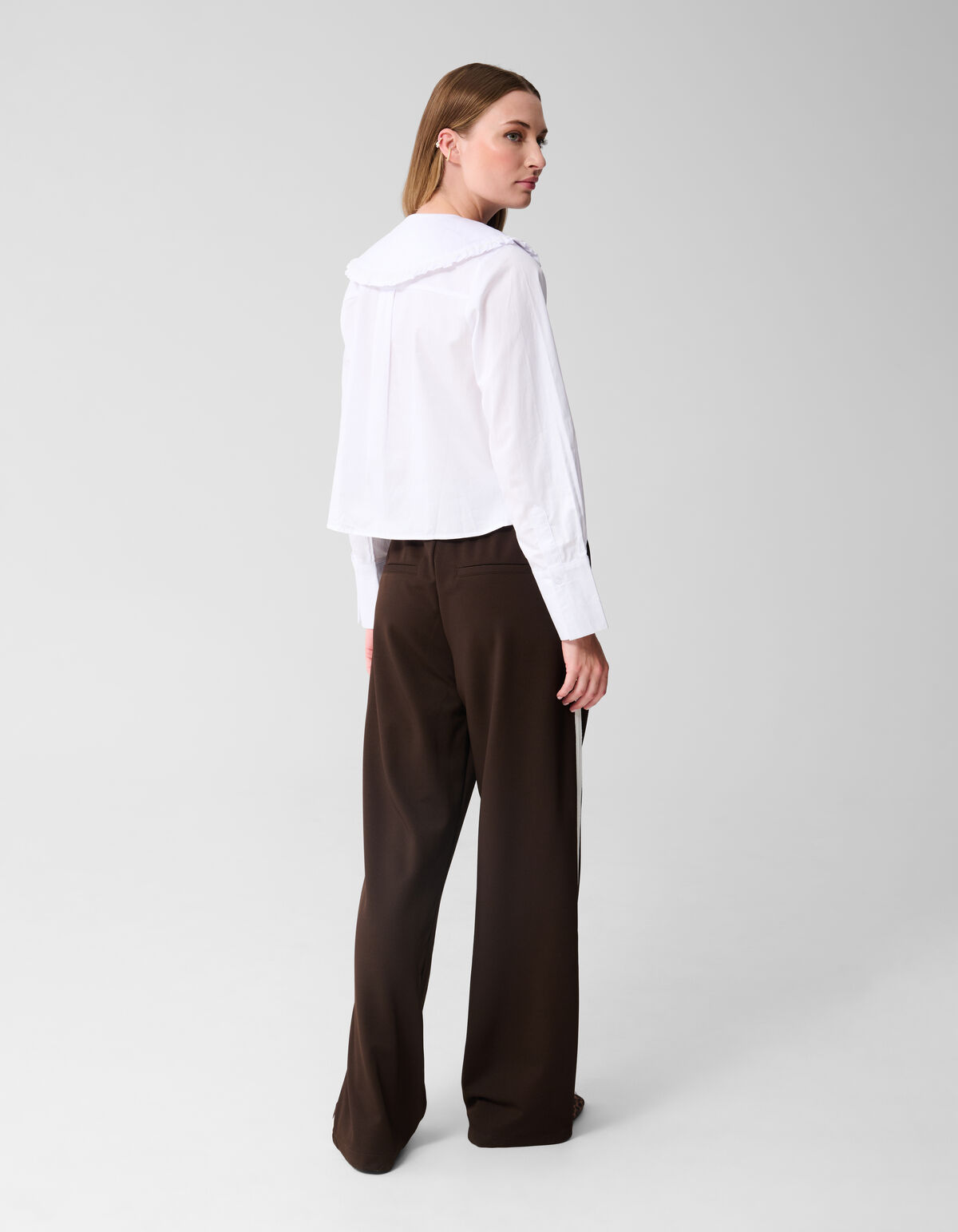 Bluse mit großem Kragen Weiß SHOEBY WOMEN