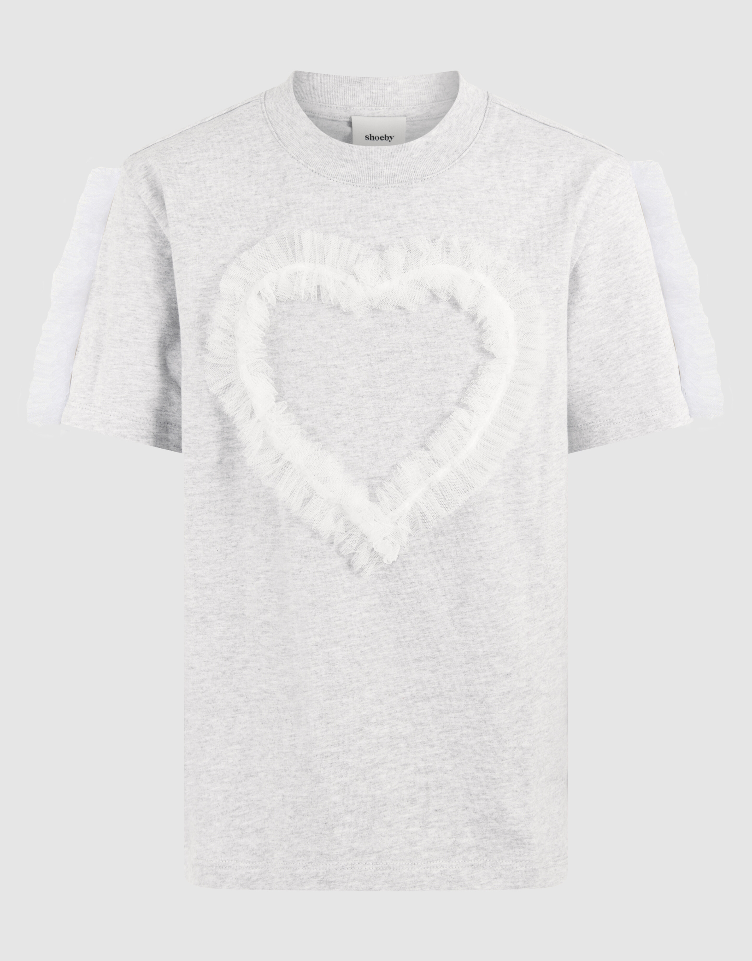 Mesh Heart T-shirt Hellgrau SHOEBY GIRLS