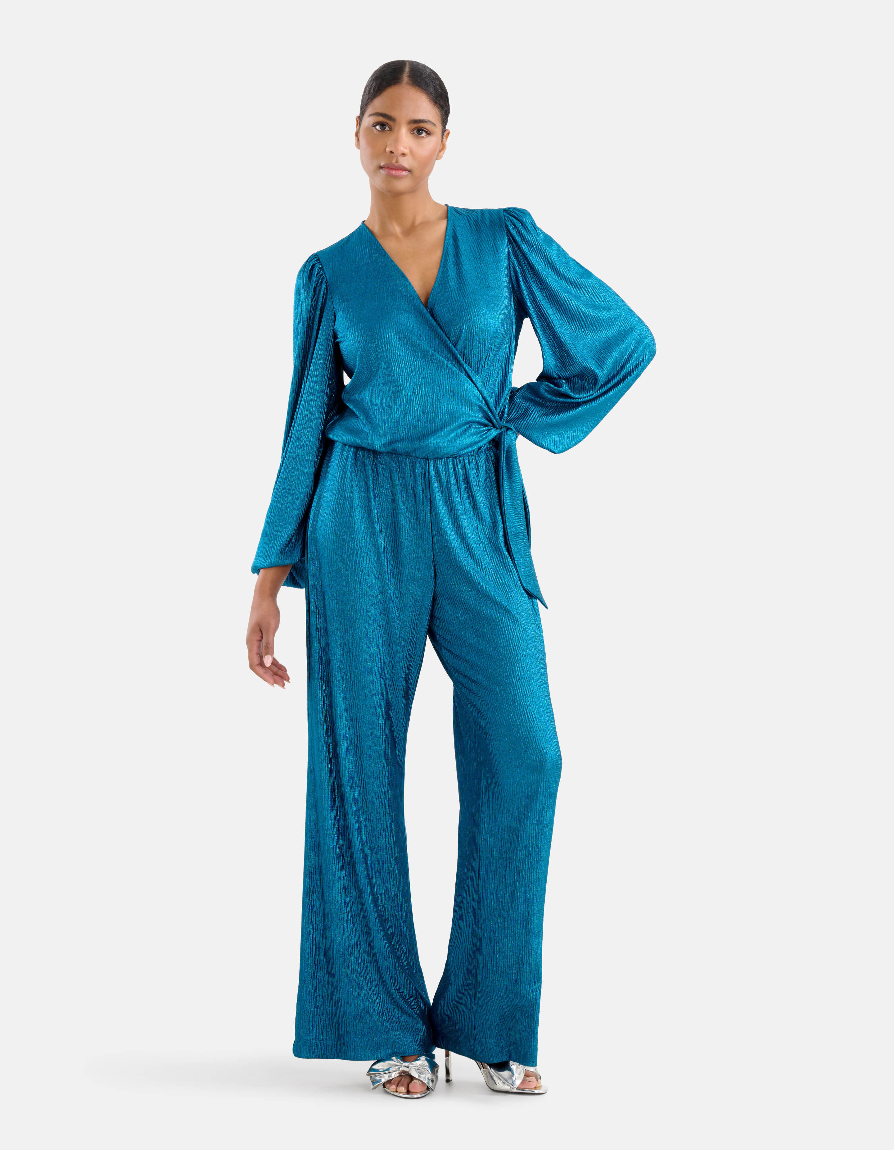 Metallic Crinkle Overall Blau SHOEBY WOMEN