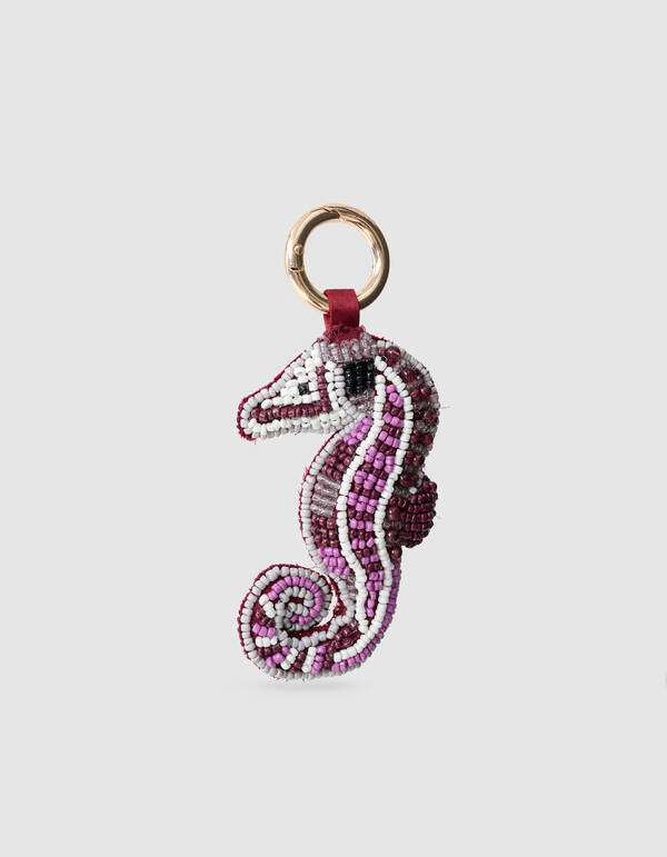 Perlen-Seepferdchen Taschenanhänger Dunkelrot SHOEBY ACCESSOIRES