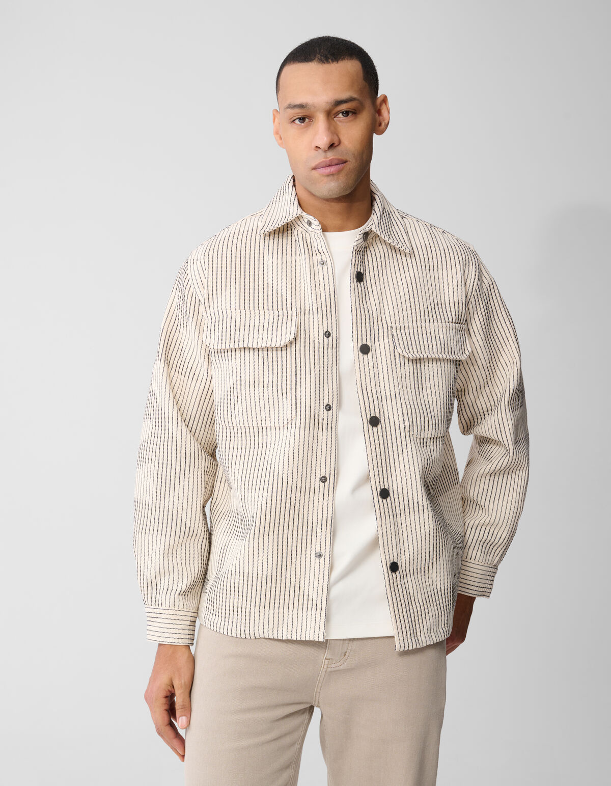 Waffle Camo Overshirt Gebrochen Wei&szlig; SHOEBY MEN