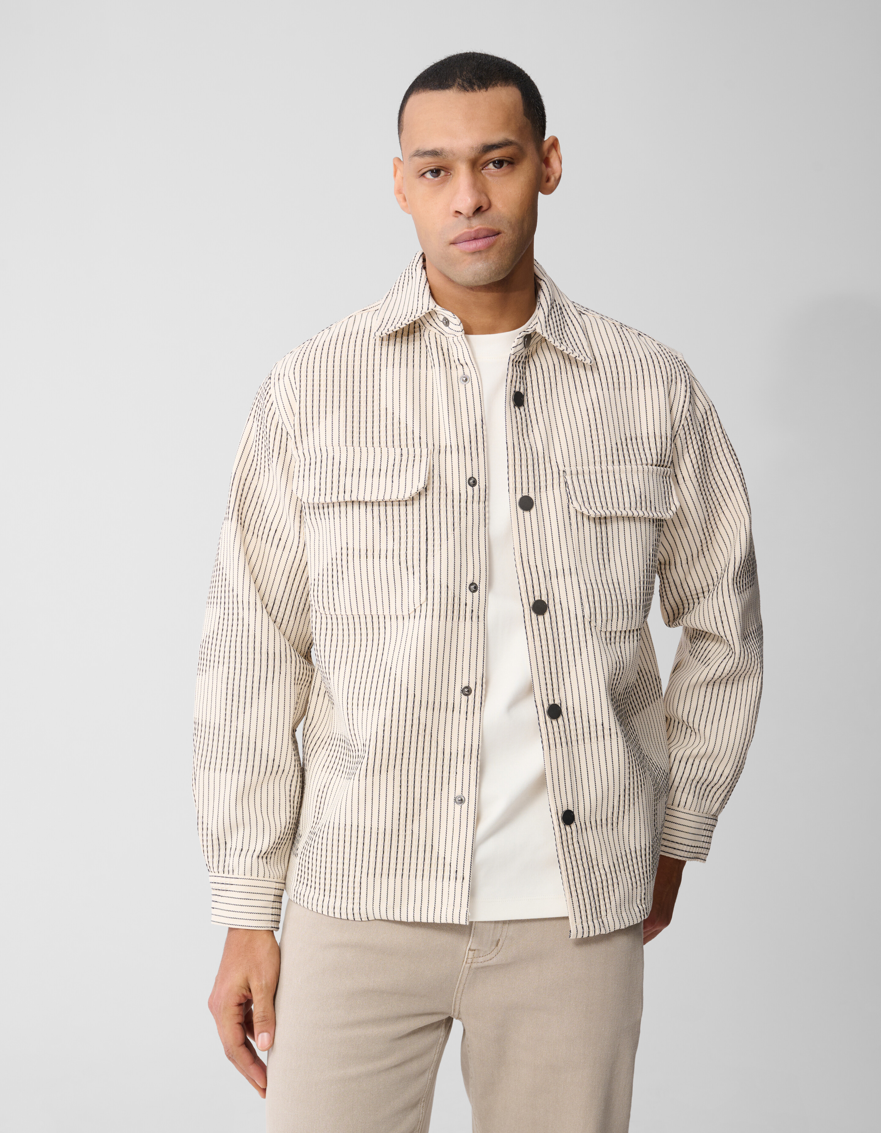 Waffle Camo Overshirt Gebrochen Wei&szlig; SHOEBY MEN