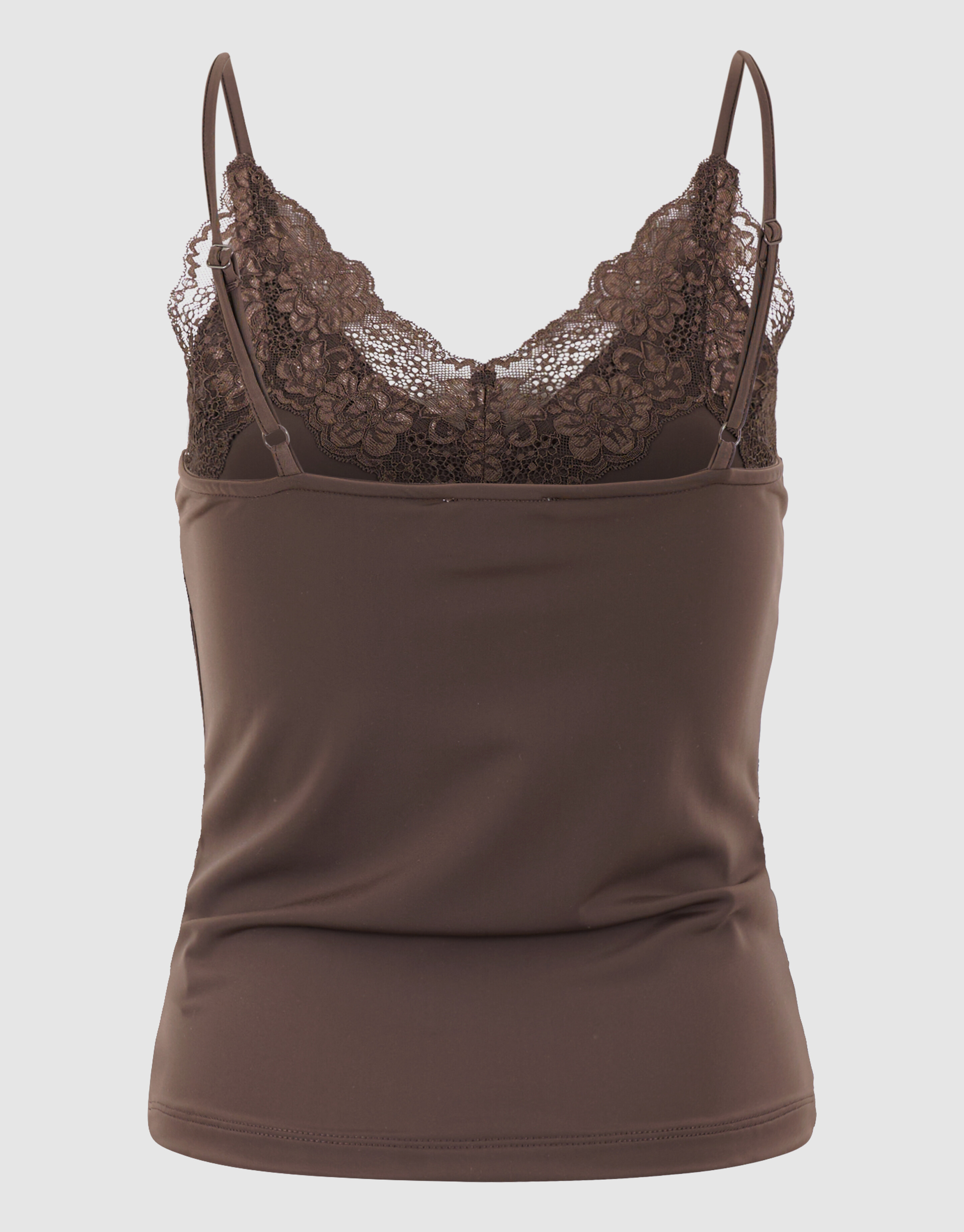 Lace Mix Singlet Donkerbruin SHOEBY WOMEN