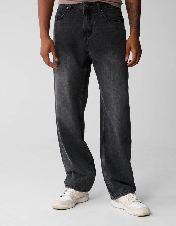 Baggy Fit Jeans Dunkelgrau L34 SHOEBY MEN
