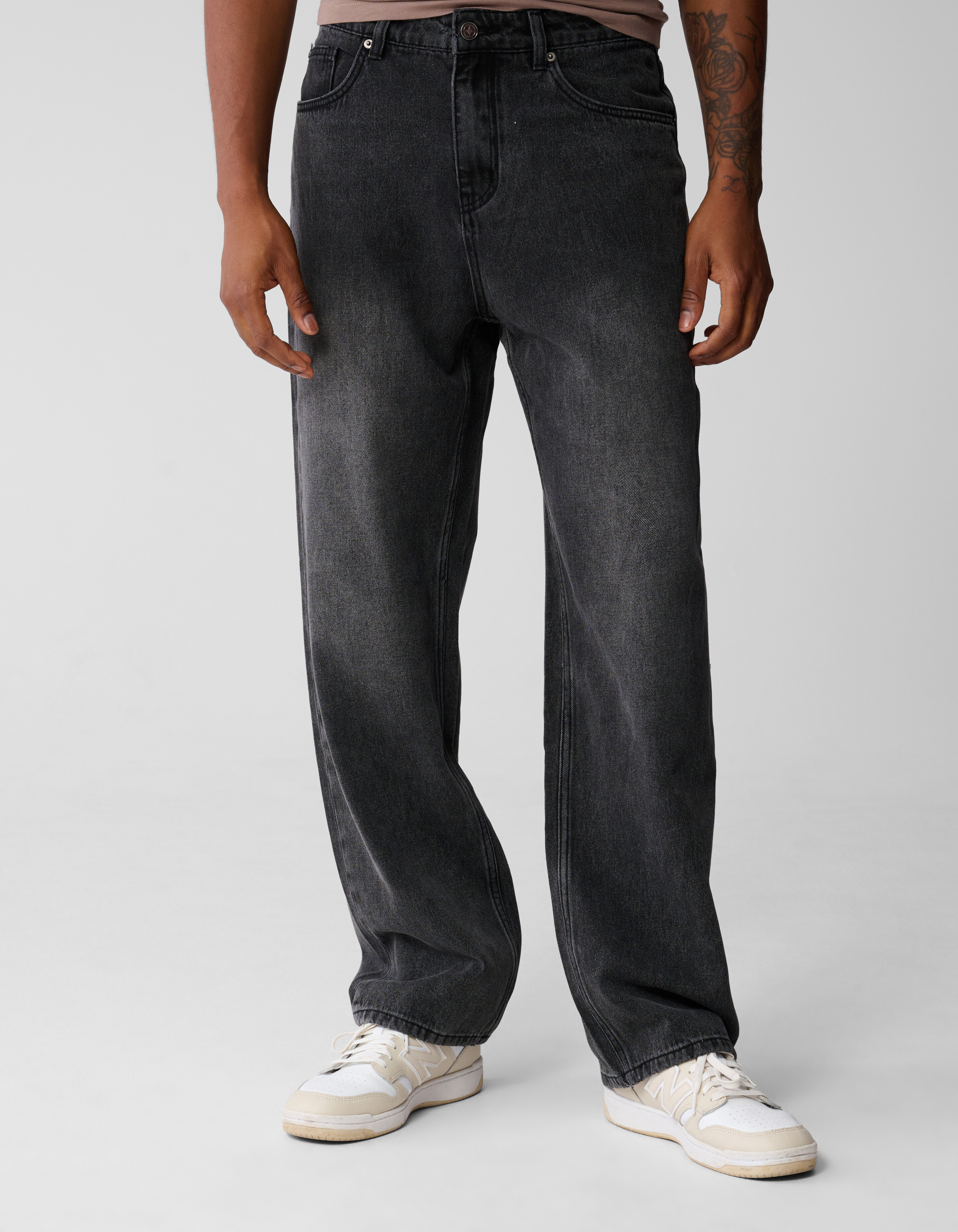 Baggy Fit Jeans Dunkelgrau L34 SHOEBY MEN