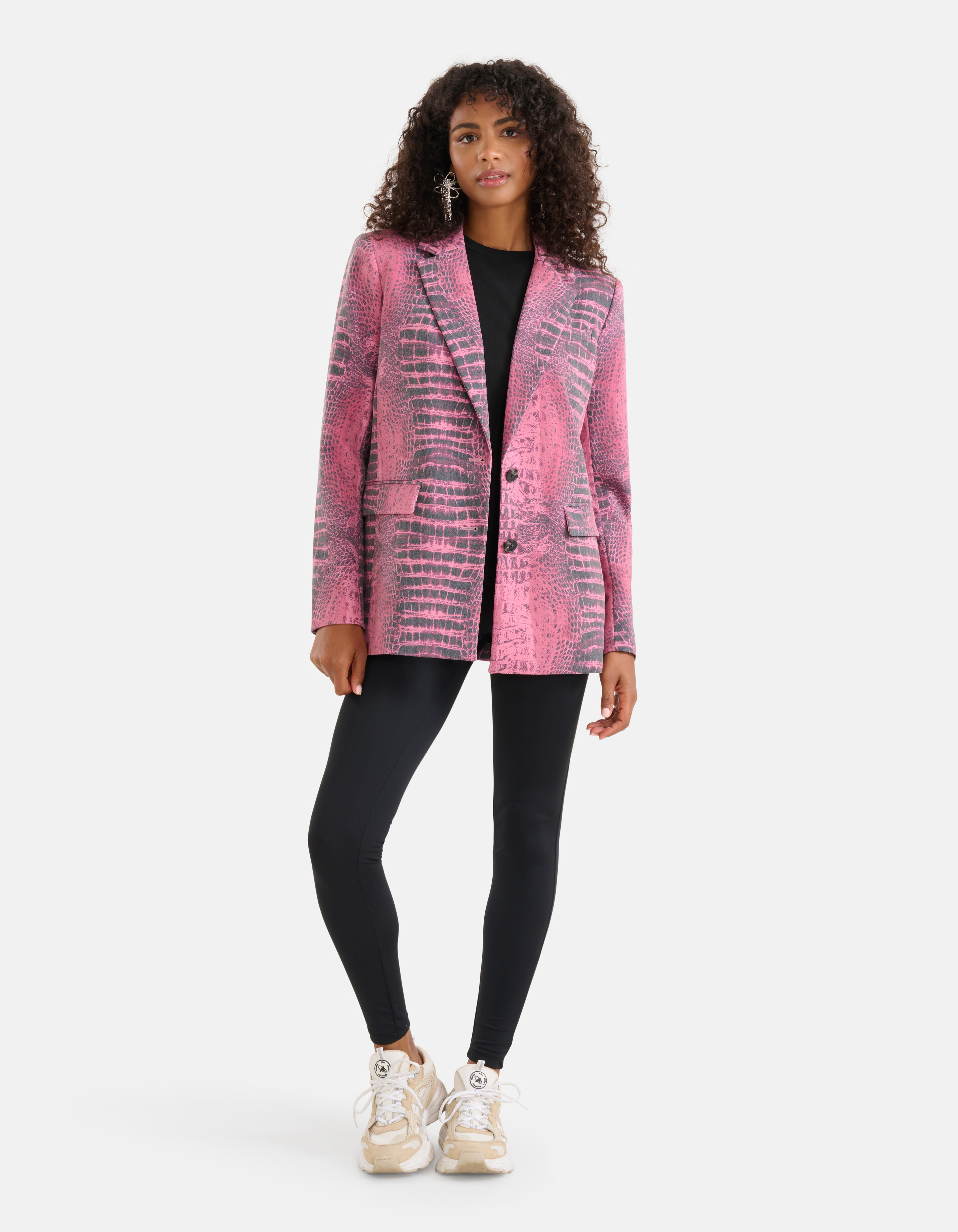 Blazer mit Krokoprägung Rosa SHOEBY WOMEN