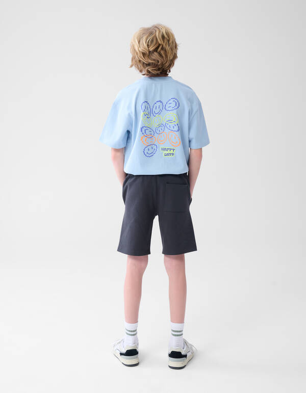 Piqu&eacute;-Label-Short Dunkelgrau SHOEBY BOYS
