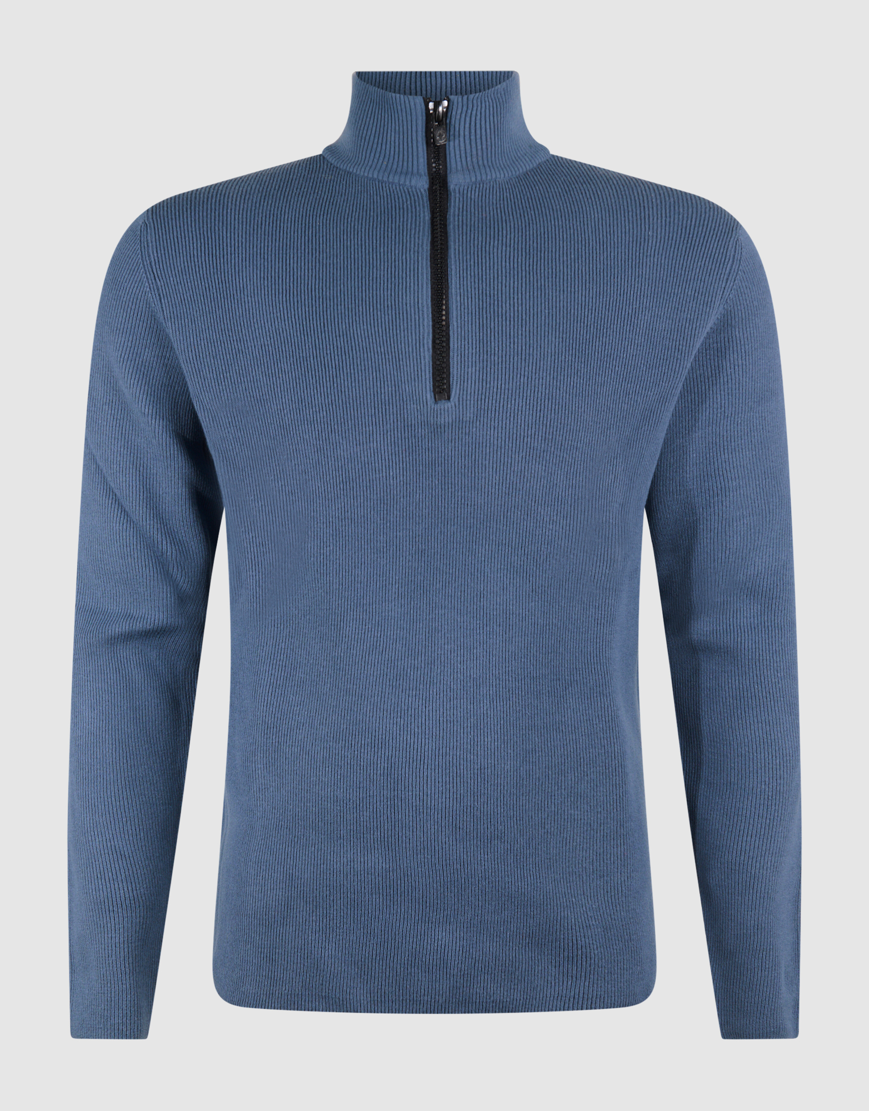 Strickpullover mit halbem Rei&szlig;verschluss Blau SHOEBY MEN
