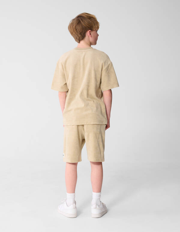 Frottee Relaxed Fit Shorts Beige SHOEBY BOYS