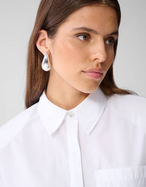 Oversized Solid Bluse Wei&szlig; SHOEBY WOMEN