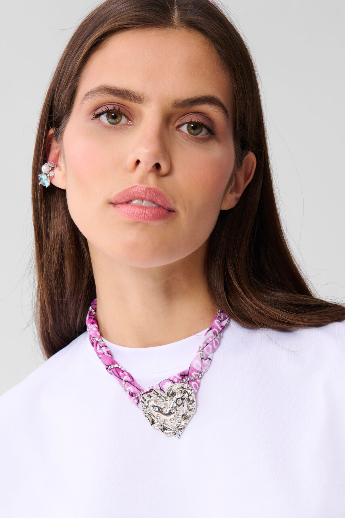 Bandana Puffed Heart Halskette Lila SHOEBY ACCESSOIRES