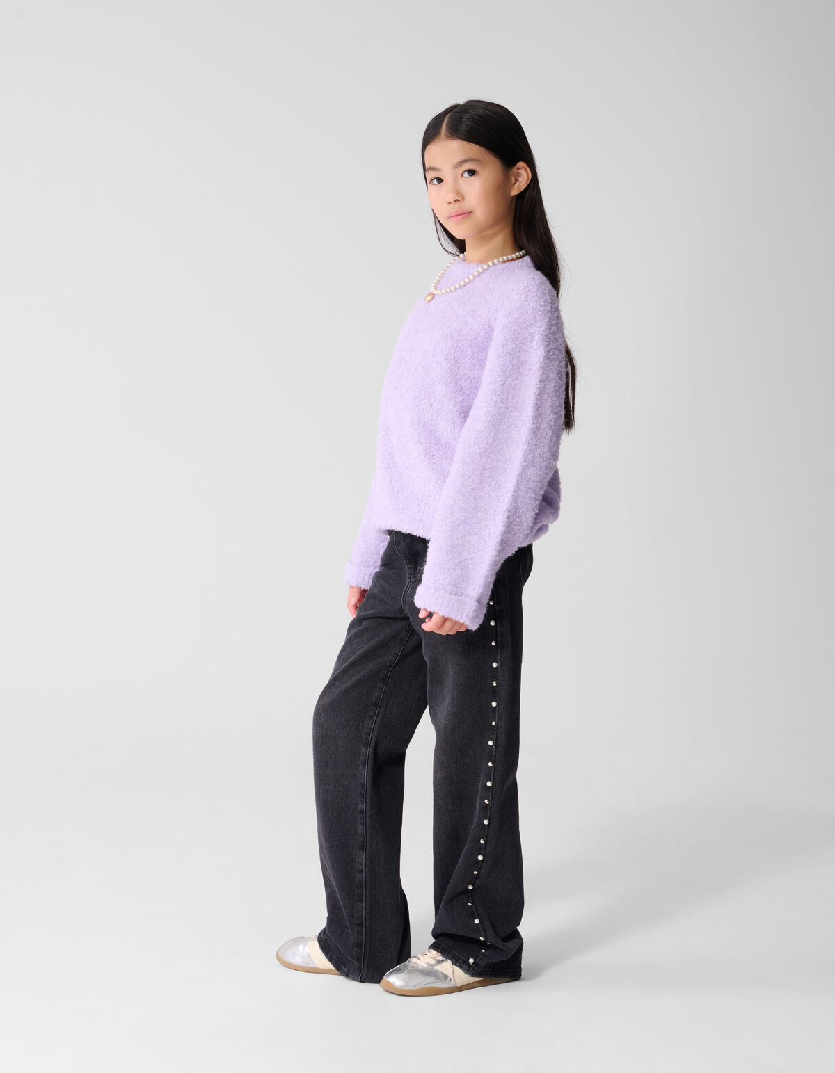 Jeans mit Nieten im Ultra-Wide-Fit Schwarz SHOEBY GIRLS