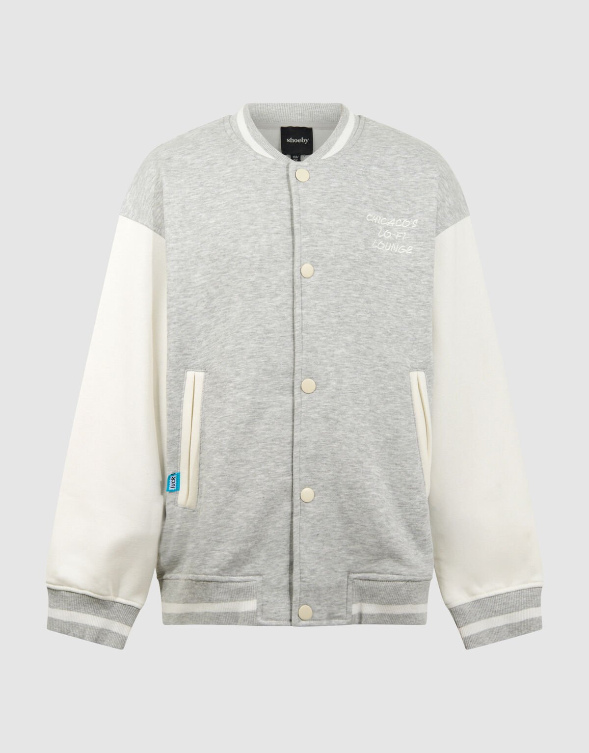 Varsity Bomber Sweatjacke Hellgrau SHOEBY BOYS