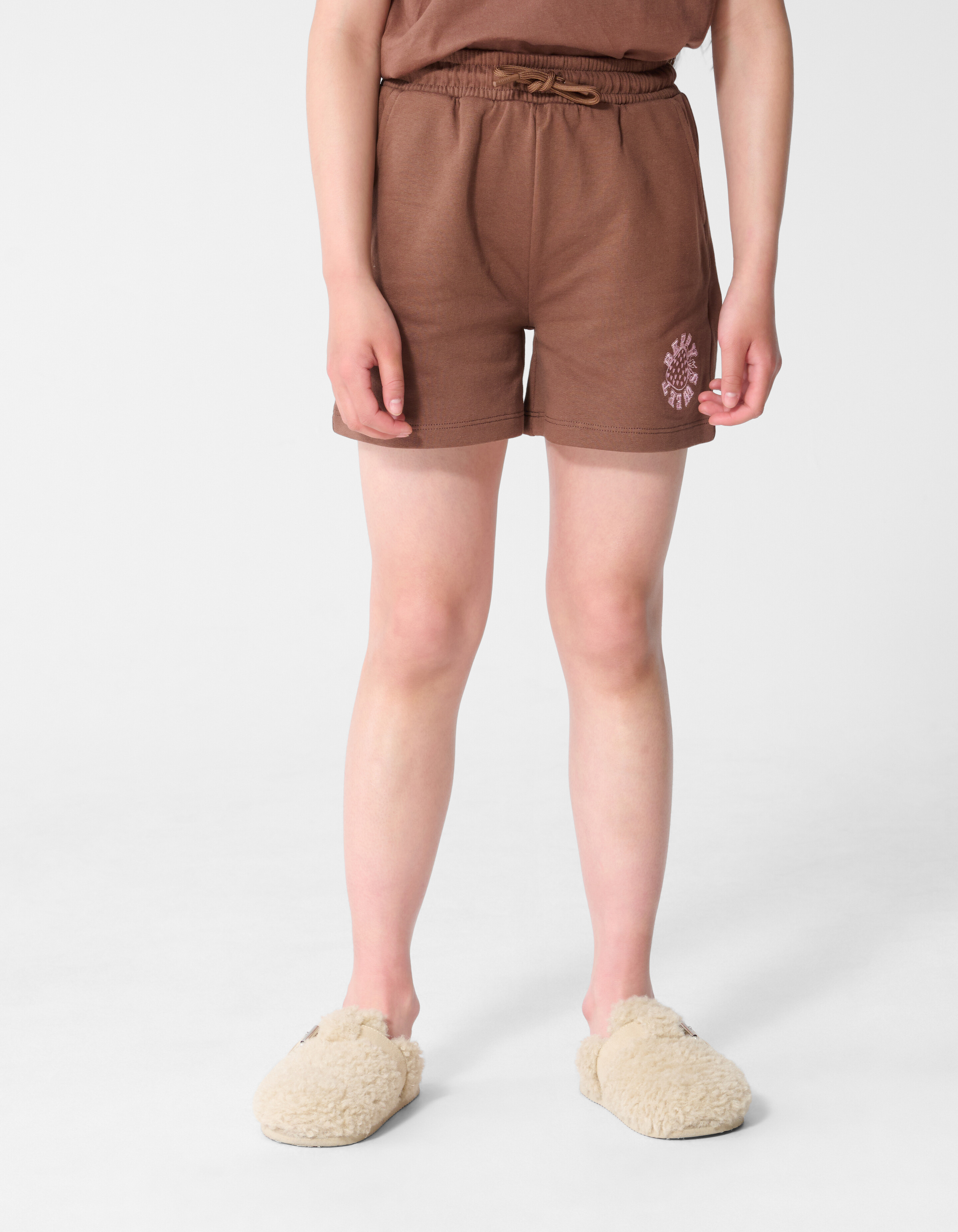 Gewaschener Erdbeer-Short-Bruin SHOEBY GIRLS