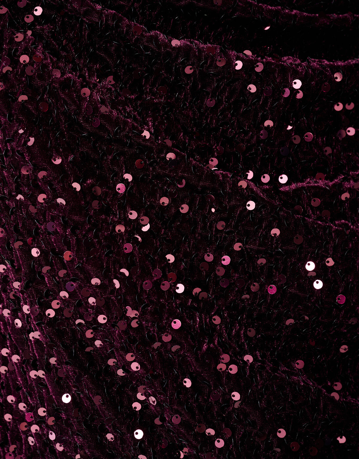 Pailletten-Wasserfall-Top Lila SHOEBY WOMEN