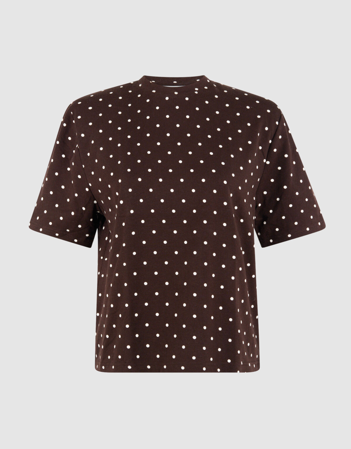 PolkPolkadot Padded T-Shirt Dunkelbraun SHOEBY WOMEN